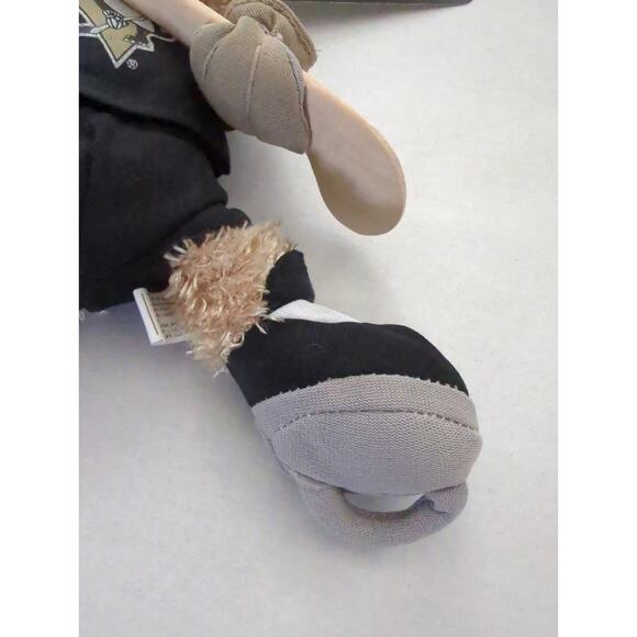 NHL Pittsburgh Penguins 10" Stuffed Hockey Bear With Wooden Hockey Stick - Picture 3 of 7